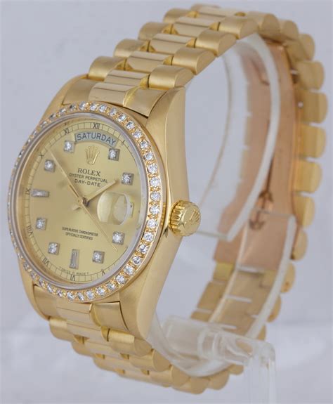 rolex gold and diamond day date president men& 39|rolex presidential gold 36mm.